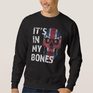 Sweatshirt C'est dans My Bones British Flag Union Jack Anglet