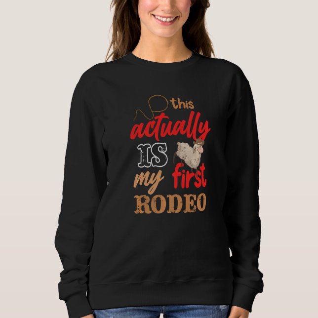 Sweatshirt C'est en fait mon premier rodéo de monte de mouton (Devant)