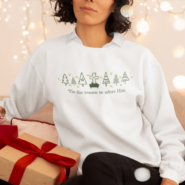 Sweatshirt C'EST LA RAISON Christian Noël Nativité Blanc (Créateur téléchargé)