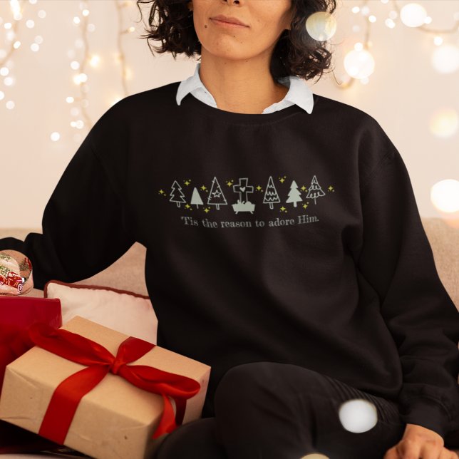 Sweatshirt C'EST LA RAISON Christian Noël Nativité Noir (Créateur téléchargé)