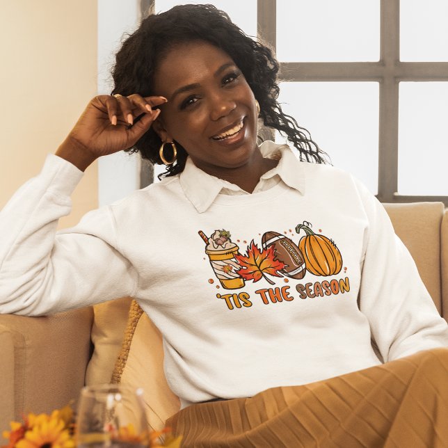 Sweatshirt C'est la saison Football Citrouille automne (Tis the Season Football Pumpkin Fall Sweatshirt)