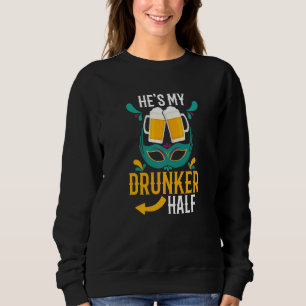 Sweatshirt C'est ma demi-bière coureuse qui boit Mardi alcool