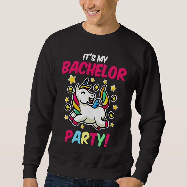Sweatshirt C'est ma soirée de bachelorette licorne  fête de m (Devant)