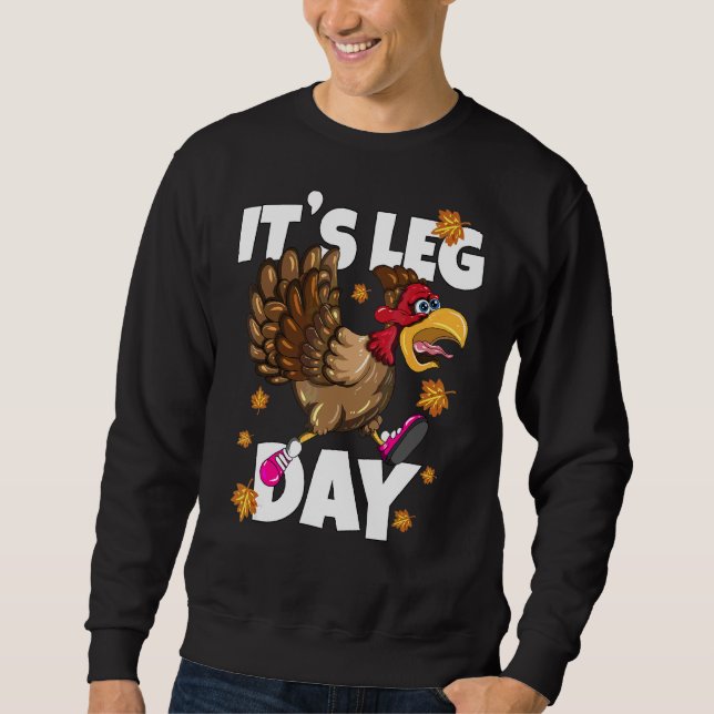 Sweatshirt C'est Marathon Jour de la Jambe Thanksgiving Turke (Devant)