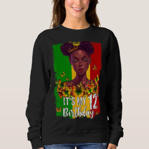 Sweatshirt C'est mon 12e anniversaire 12 ans Black Melanin W
