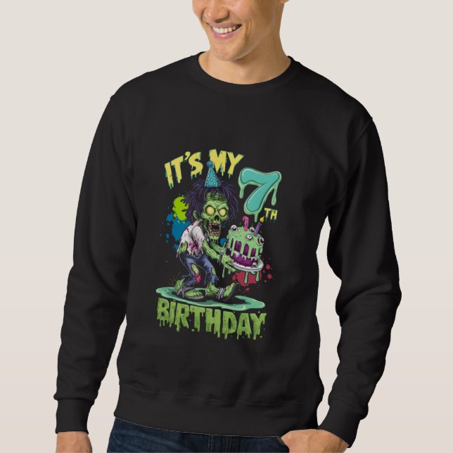 Sweatshirt C'est mon 7e anniversaire d'horreur amant zombie 7 (Devant)