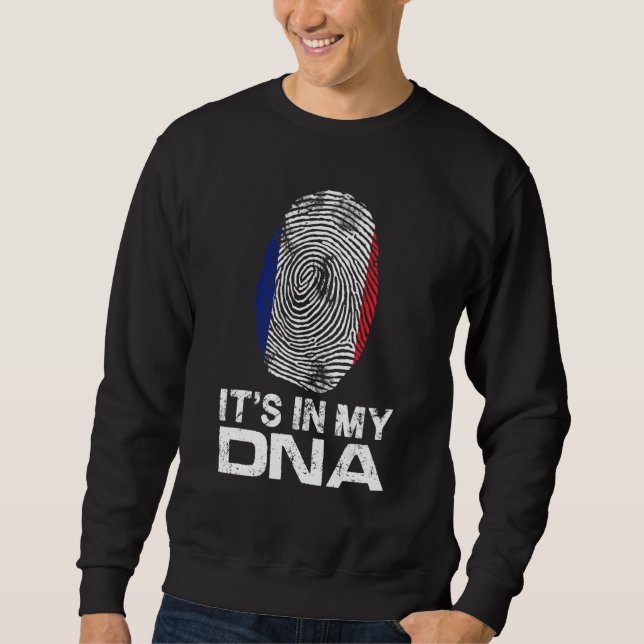 Sweatshirt C'EST MON ADN DANS empreinte digitale fierté natio (Devant)