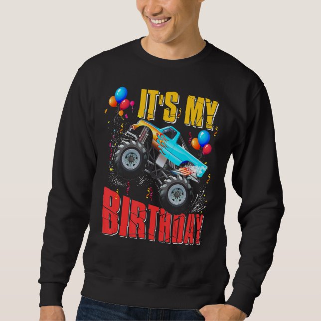 Sweatshirt C'Est Mon Anniversaire Garçons Monster Truck Car C (Devant)