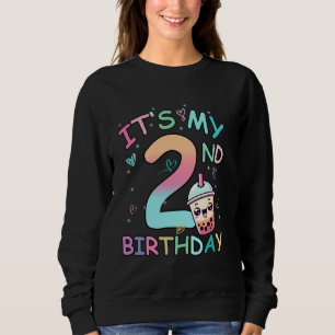 Sweatshirt C'est mon Bubble Boba Tea d'anniversaire 2 ans 2èm