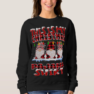 Sweatshirt C'Est Mon Buffalo De Noël Plaid Gnomes Drôle Xm