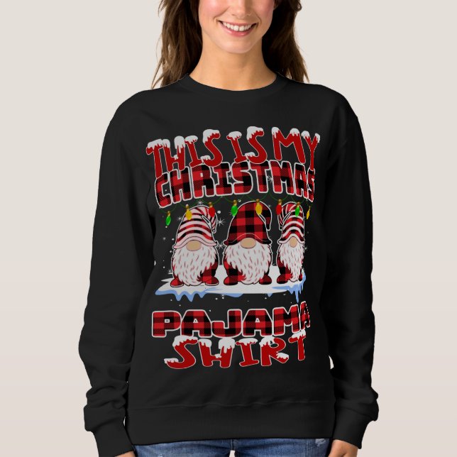 Sweatshirt C'Est Mon Buffalo De Noël Plaid Gnomes Drôle Xm (Devant)