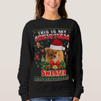 Sweatshirt C'Est Mon Chandail De Noël Chien Poméranien Vilain