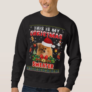 Sweatshirt C'Est Mon Chandail De Noël Chien Poméranien Vilain