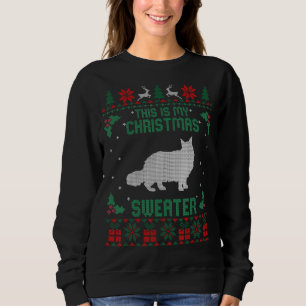 Sweatshirt C'Est Mon Chateau De Noël Maine Coon Chat Ugly