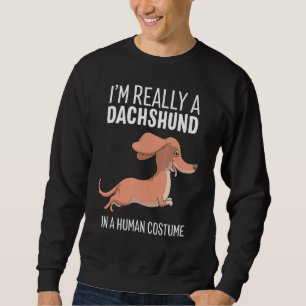 Sweatshirt C'Est Mon Costume Humain Je Suis Un Hallow Dachshu