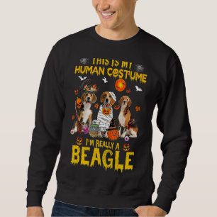 Sweatshirt C'est mon costume humain Je suis vraiment un Hallo