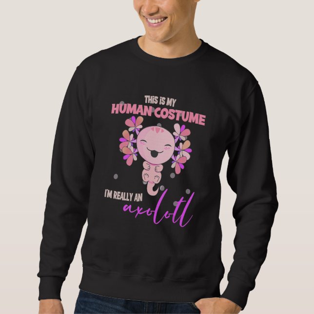 Sweatshirt C'Est Mon Costume Humain Je Suis Vraiment Une Sall (Devant)