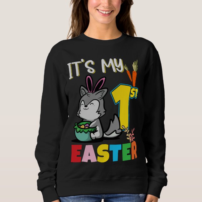 Sweatshirt C'Est Mon Premier Anniversaire Pâques Bébé Pâques  (Devant)