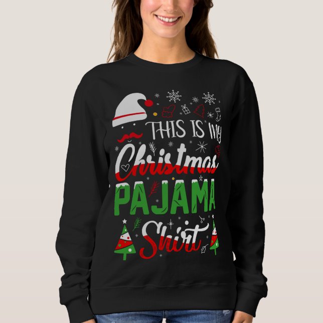 Sweatshirt C'Est Mon Pyjama X mas Light Père Noël Flam (Devant)