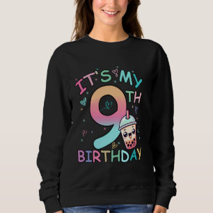 Sweatshirt C'est mon thé aux bulles d'anniversaire 9 ans 9 an