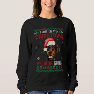 Sweatshirt C'est mon vilain pyjama de Noël Doberman Dog