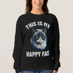 Sweatshirt C'Est Mon Visage Heureux - Chat Drôle Avec Le Visa