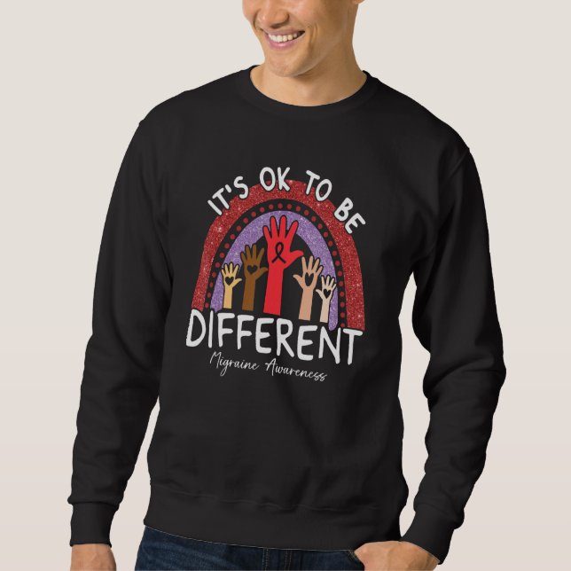 Sweatshirt C'est Ok D'être Différent Migraine Sensibilisation (Devant)