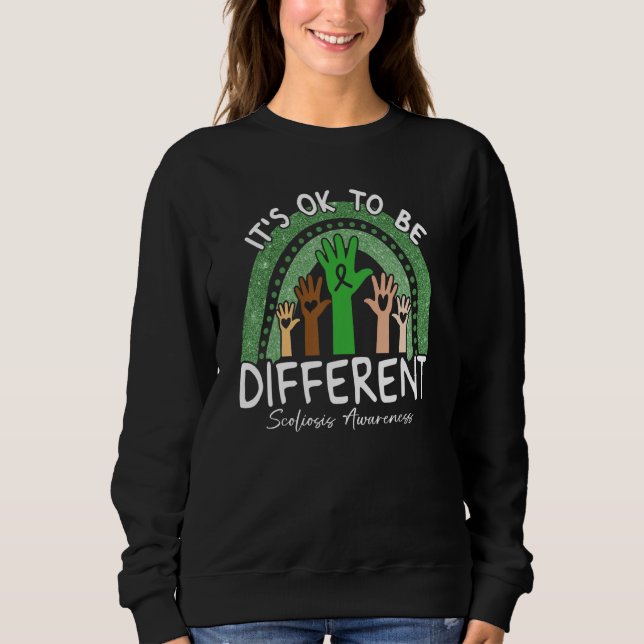 Sweatshirt C'est Ok Pour Être Différent Scoliose Sensibilisat (Devant)