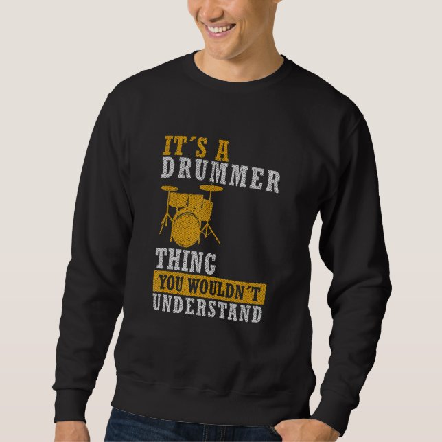 Sweatshirt C'est une affaire de batteur - Papa de batterie co (Devant)