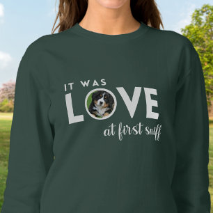 Sweatshirt C'était LOVE Photo personnalisée Chien Maman