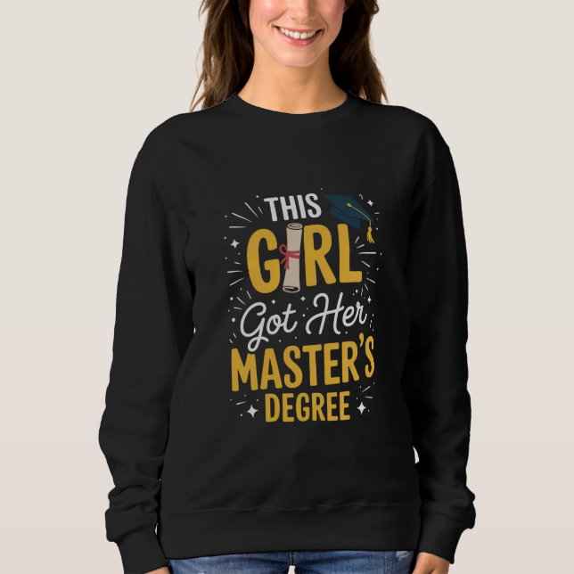 Sweatshirt Cette fille a obtenu son diplôme de master en 2026 (Devant)