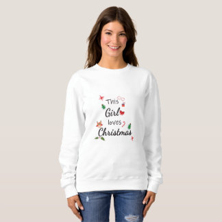 Sweatshirt Cette fille adore le chapeau de Noël