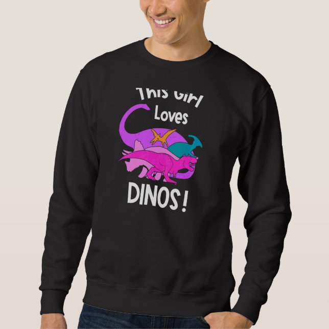 Sweatshirt Cette Fille Aime Dinos Dinosaur Dino (Devant)