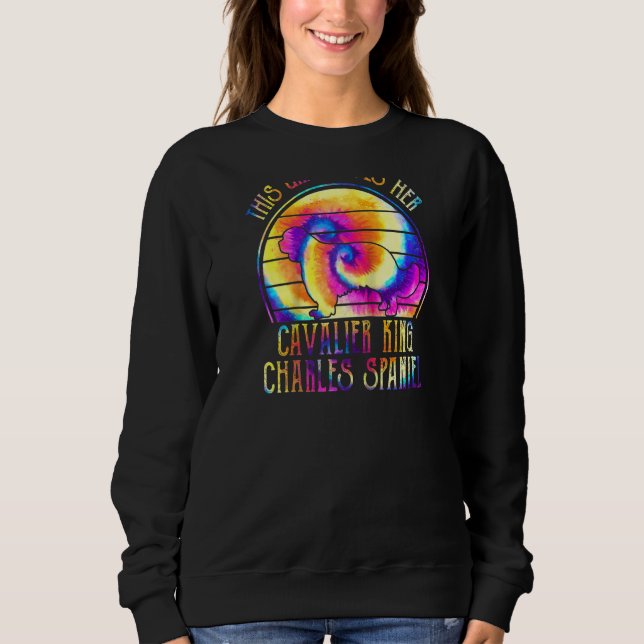 Sweatshirt Cette Fille Aime Son Cavalier Tie Dye Chien Hippie (Devant)