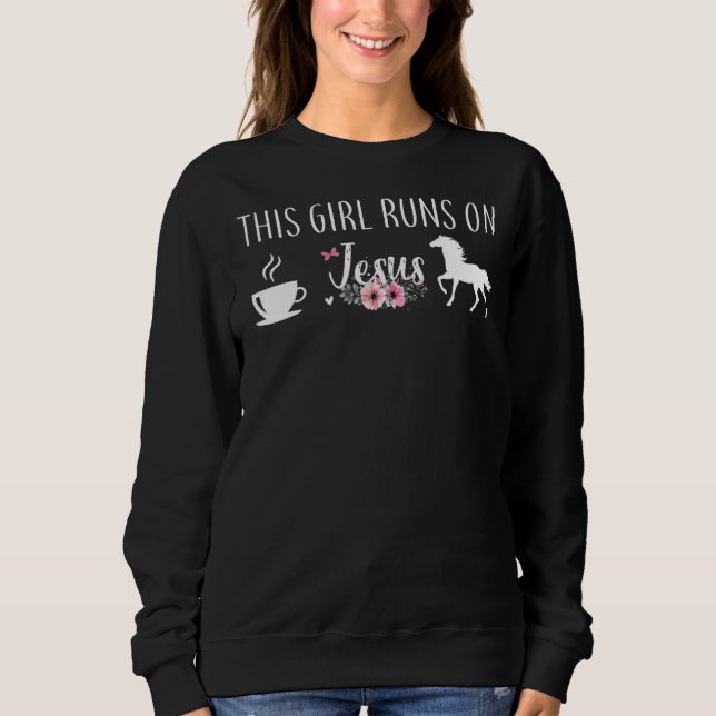 Sweatshirt Cette Fille Passe Sur Jesus Cheval Coffee Cheval L (Devant)