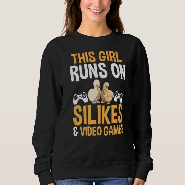 Sweatshirt Cette Fille Se Lance Sur Les Poulets En Silkie Et  (Devant)