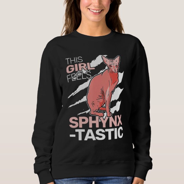 Sweatshirt Cette fille se sent SphynxTastique sphynx chat mig (Devant)
