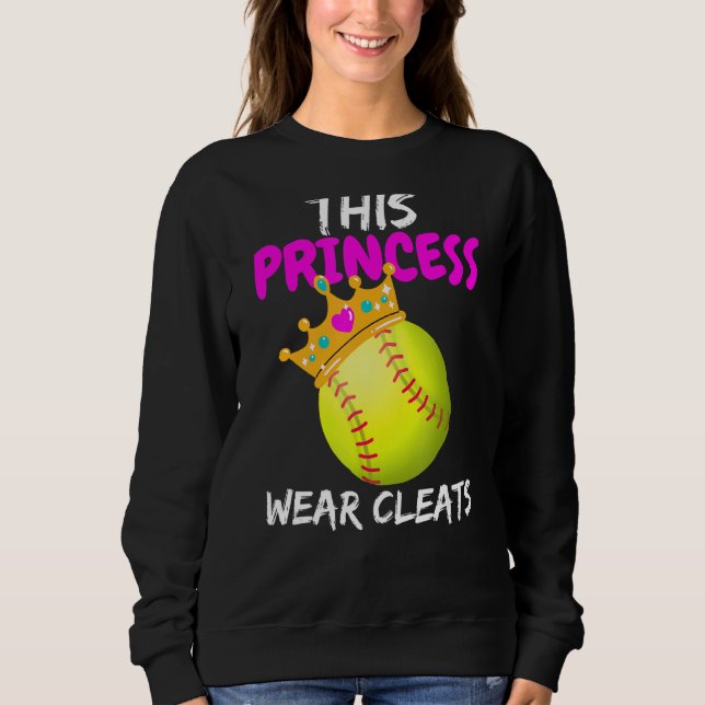 Sweatshirt Cette Princesse Porte Le Softball Clefs (Devant)