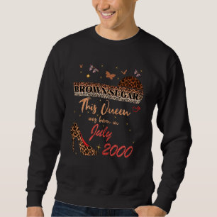 Sweatshirt Cette Reine Est Née En Juillet 2000 Brown Naissanc
