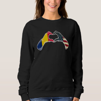Sweatshirt Chad American USA Flag   USA Chadian Heart