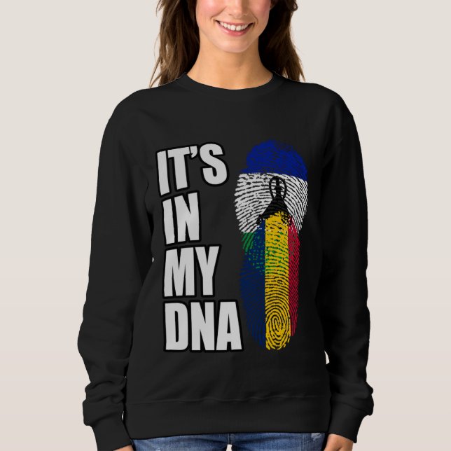 Sweatshirt Chadian And Basotho Mix DNA Heritage Flag (Devant)