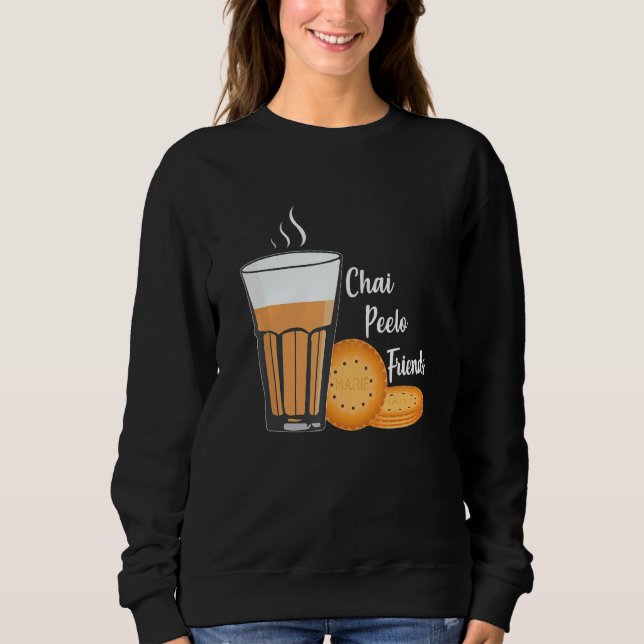 Sweatshirt Chai Peelo Amis Funny Hinidi Mème Chai Tea Bisc (Devant)