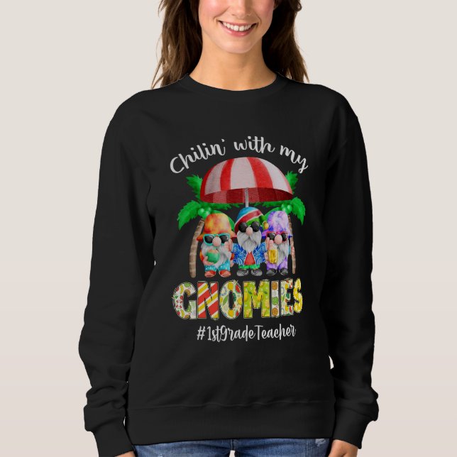 Sweatshirt Chaleur avec mes Gnomes Enseignant de 1ère année h (Devant)
