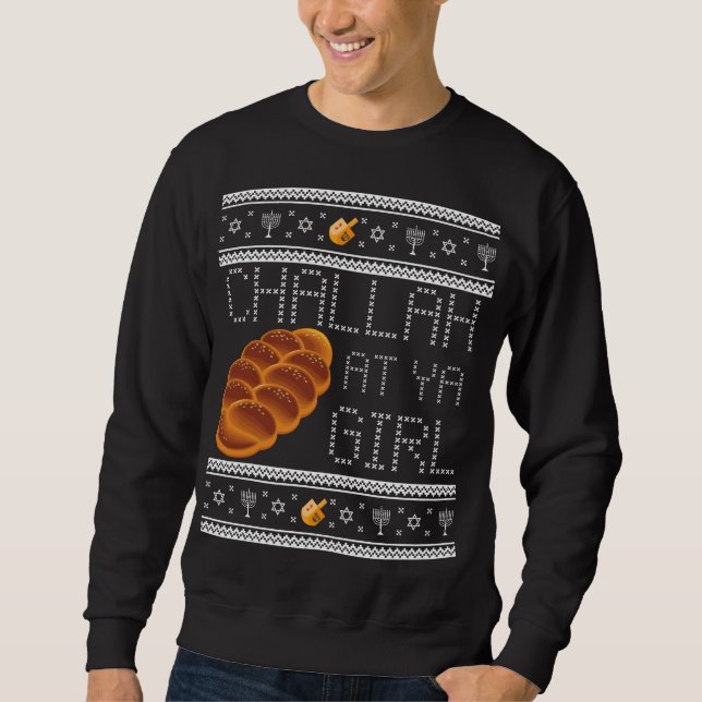Sweatshirt Challah, Chandail De L'Hanoukka, Drôle, Sur Ya Gir (Devant)