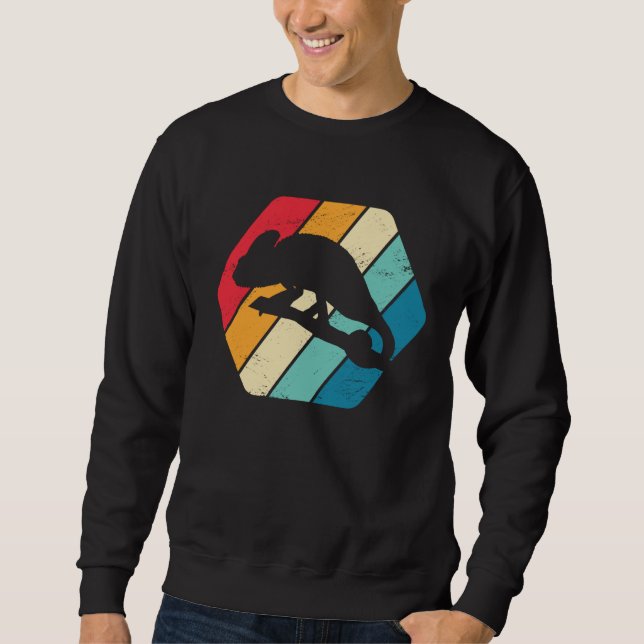 Sweatshirt Chameleon Animal Wildlife Jungle  Retro (Devant)
