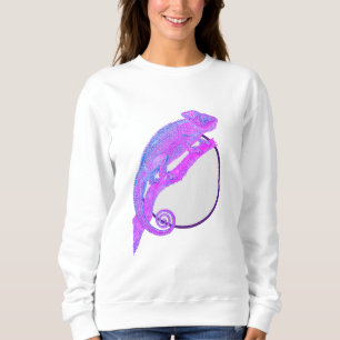 Sweatshirt Chameleon arc-en-ciel avec cadre circulaire