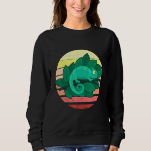 Sweatshirt Chameleon Lizard Retro Sunset Reptiles