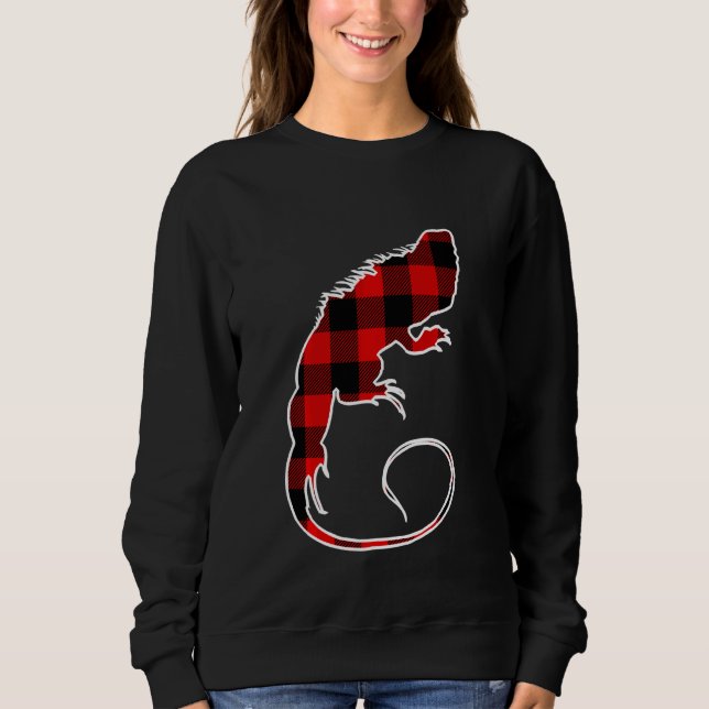 Sweatshirt Chameleon Red Buffalo Plaid Lizard Matching Pj Fam (Devant)