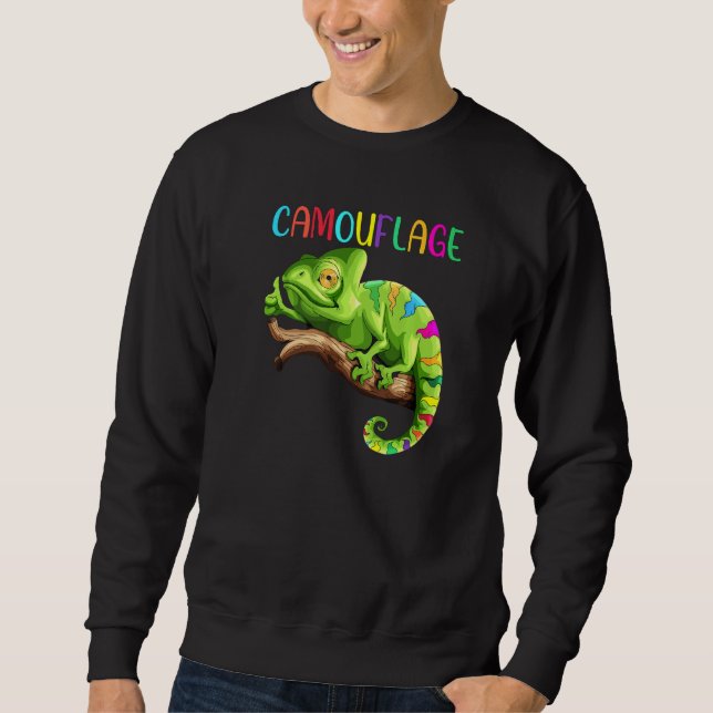 Sweatshirt Chameleon Reptiles Iguano Lizard Camouflage Terras (Devant)