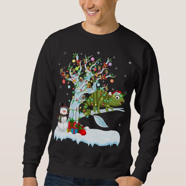 Sweatshirt Chameleon Xmas Élément Arbre Lumière Chameleon Chr (Devant)